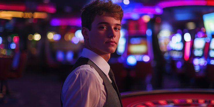 Live dealer casino studio with multiple camera angles